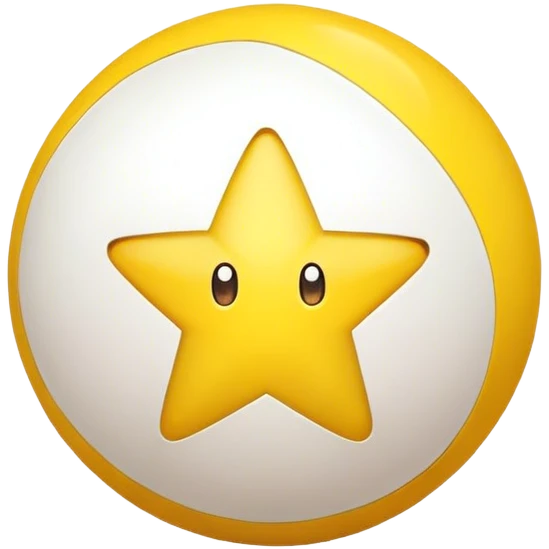 Boule jaune avec une étoile à l’intérieur  emoji