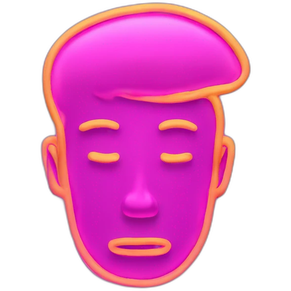 Juicy booty man neon sign style emoji