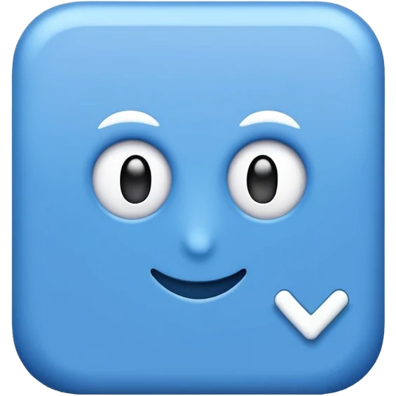 Blue square with a white tick emoji