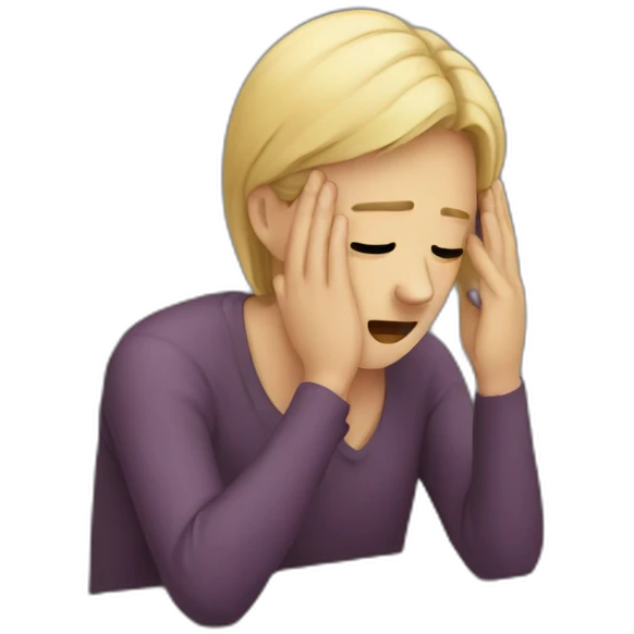 a person typing in a laptop while crying sad emoji