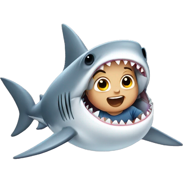 Baby in a shark emoji