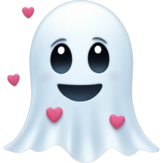 ghost emoji with hearts  emoji