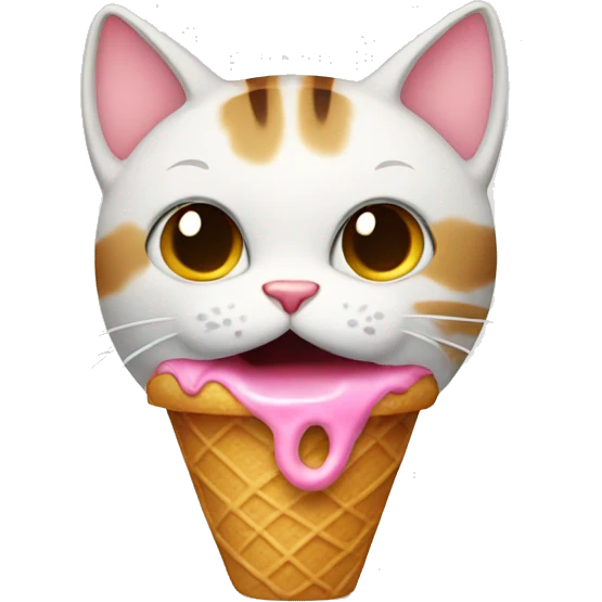Cat eating ice cream emoji