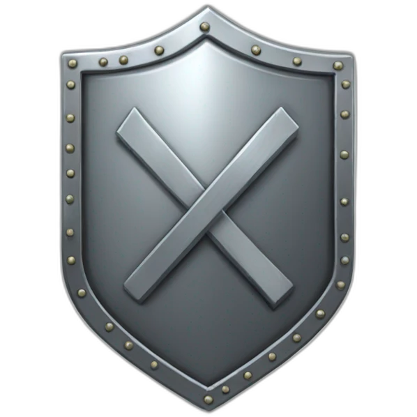 Metal checkmark on shield emoji