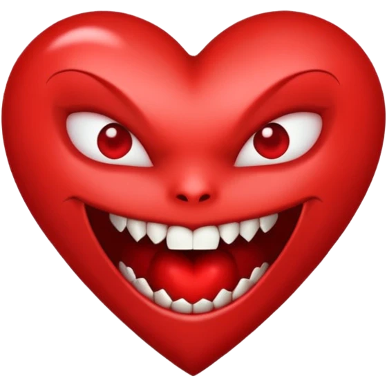 heart vampire fangs no eyes emoji