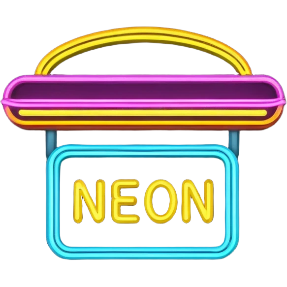 Neon restaurant sign emoji
