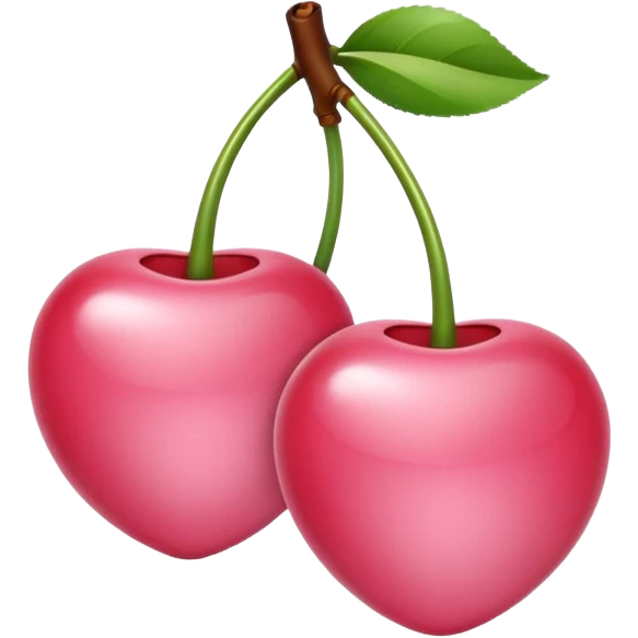 Baby Pink colored cherries emoji