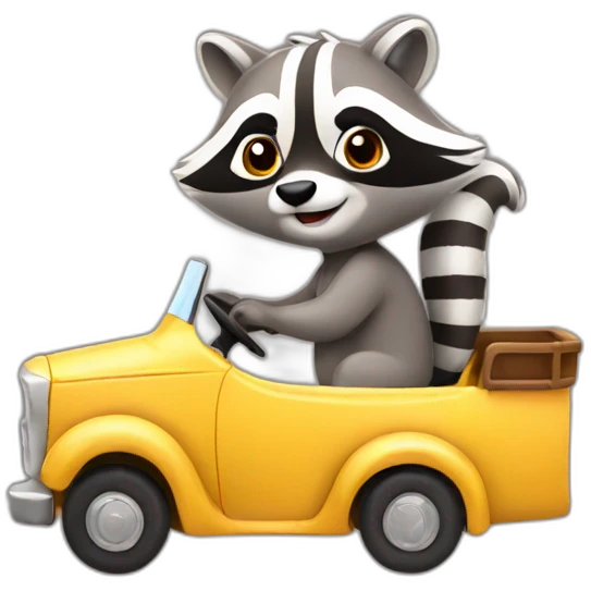 racoon driving emoji