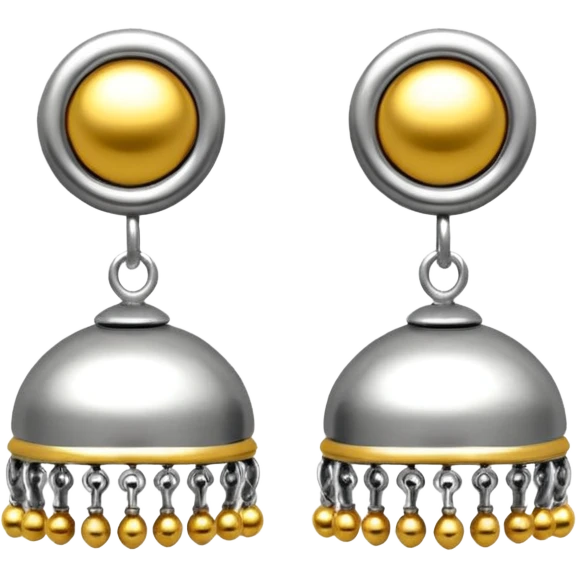 generate an ios genmoji of plain silver jhumkas emoji