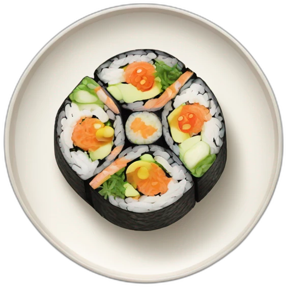 Gimbap in a plate  emoji