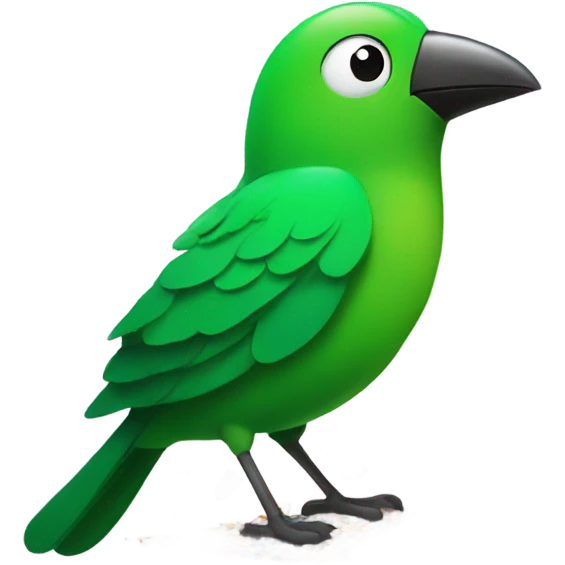 Green bird in confetti emoji