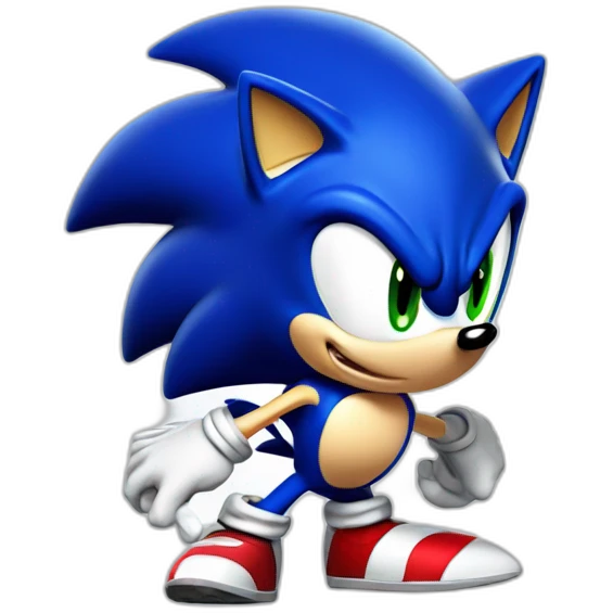 Sonic The Hedgehog from SEGA, Blue Fur with a green eyes, Sonic Unleashed style emoji
