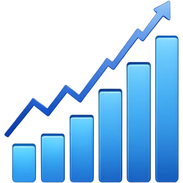 reports icon for site navigation. chart goes up and to the right emoji