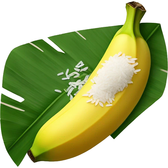 banana leaf with rice emoji
