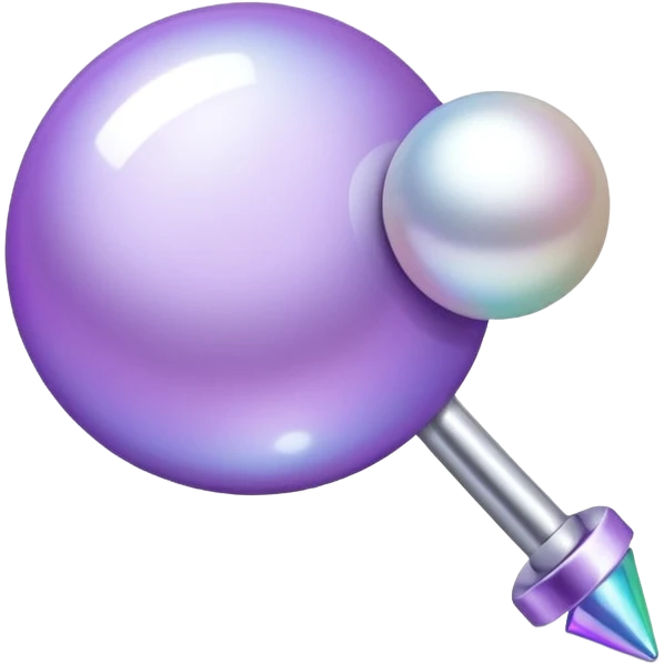 lilac push pin for office wall notes with pearl in the middle emoji
