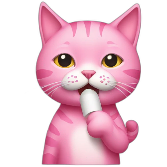 pink cat shushing shh emoji