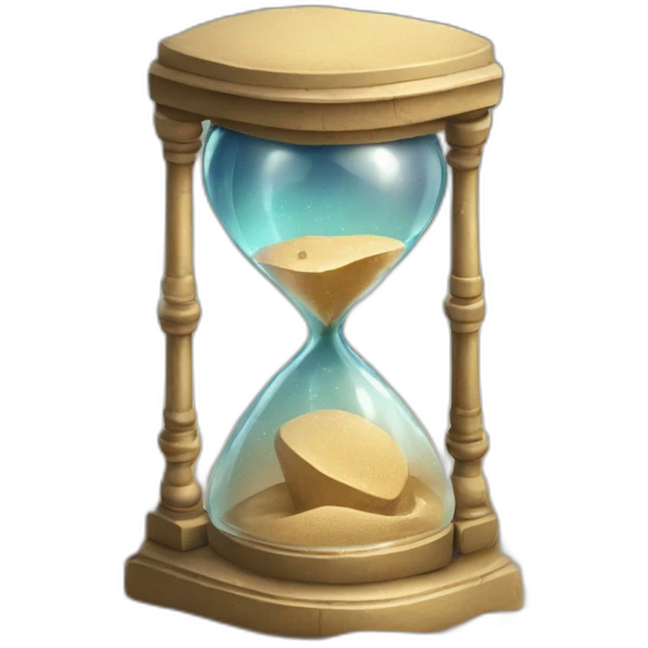 Ancient sand clock with broken glass emoji