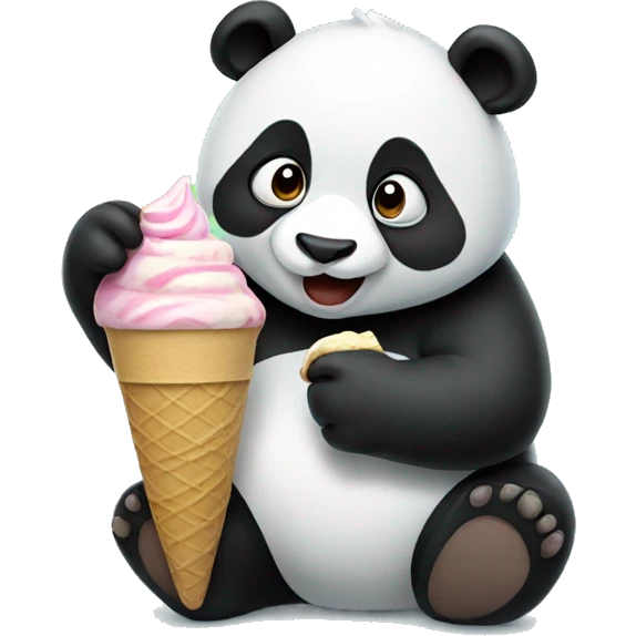 Panda eating ice cream emoji