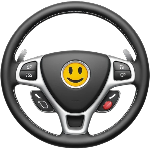 car with just a steering wheel  emoji