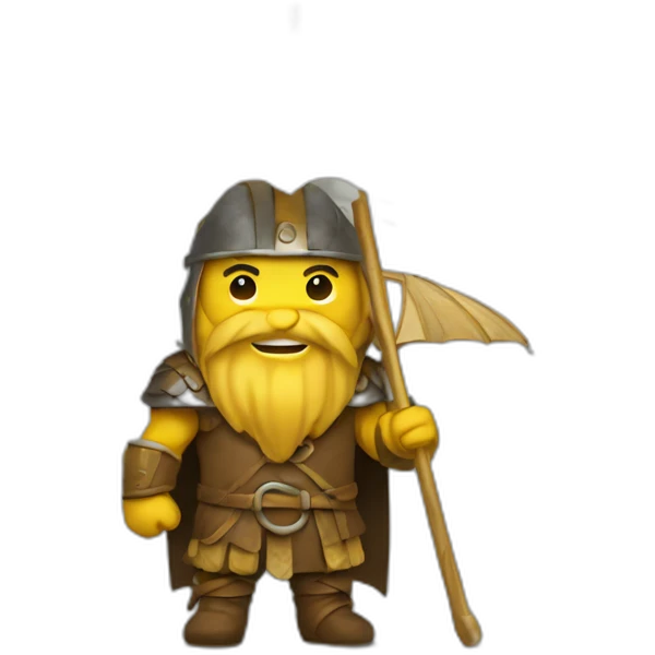 golden viking with an umbrella emoji