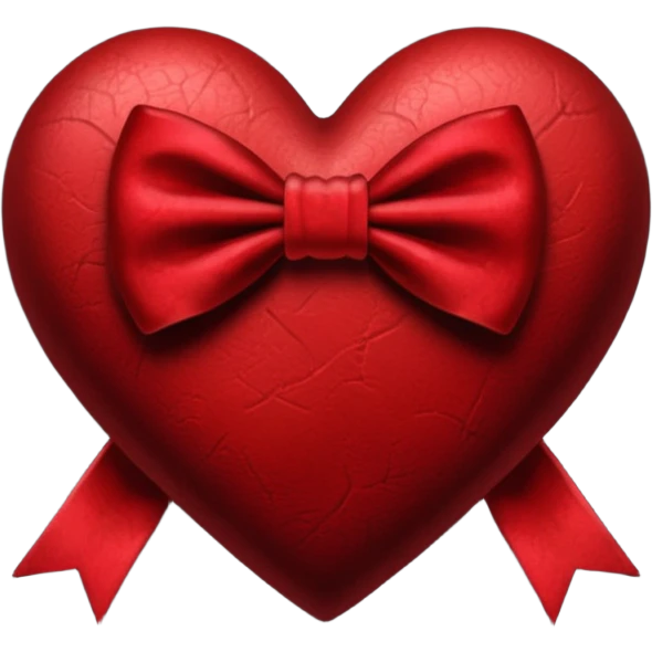 heart with a velvet bow, goth emoji