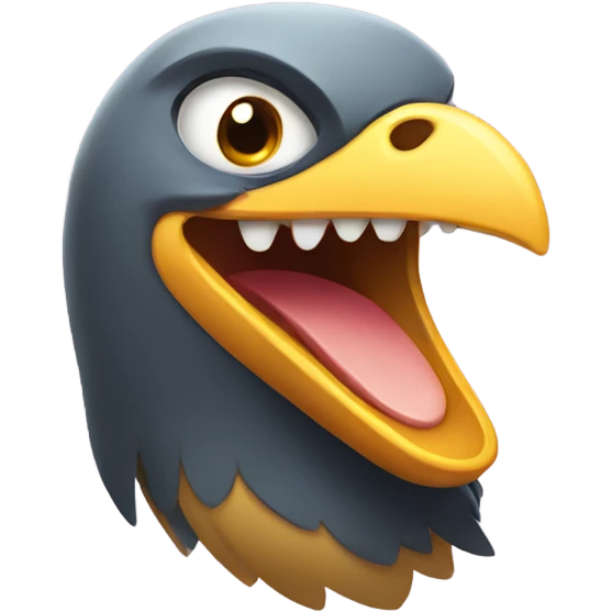 Bird smiling with gold teeth  emoji