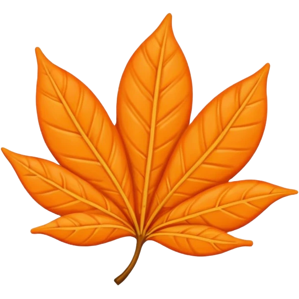 Flat Orange one leaf  emoji