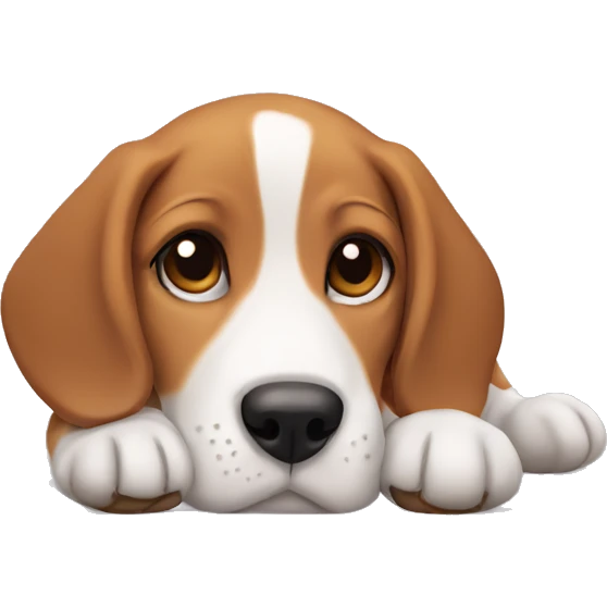 Beagle puppy laying emoji