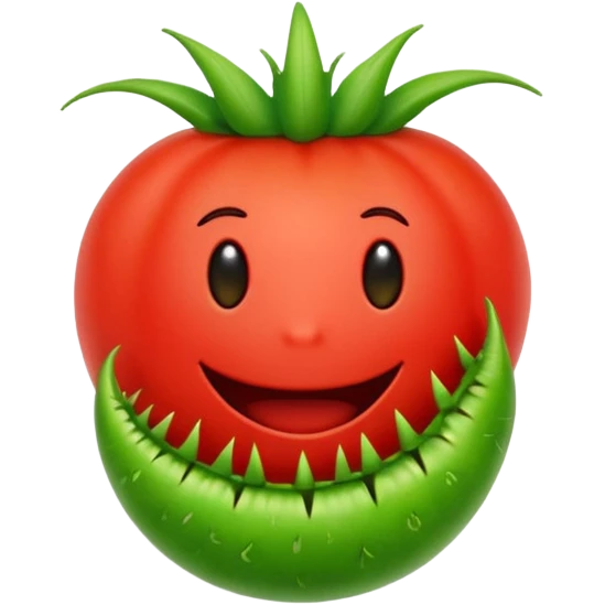 hybrid fusion of tomato and venus flytrap emoji emoji