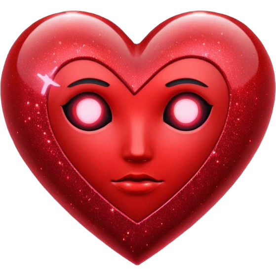 red glitter cyberpunk love emoji