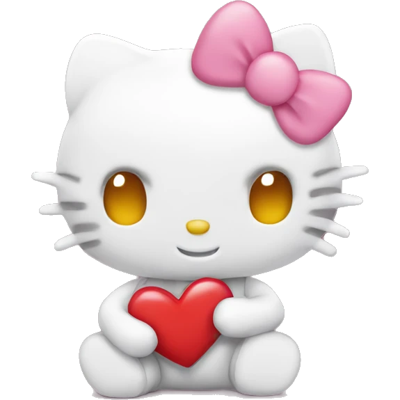 hello kitty with heart emoji