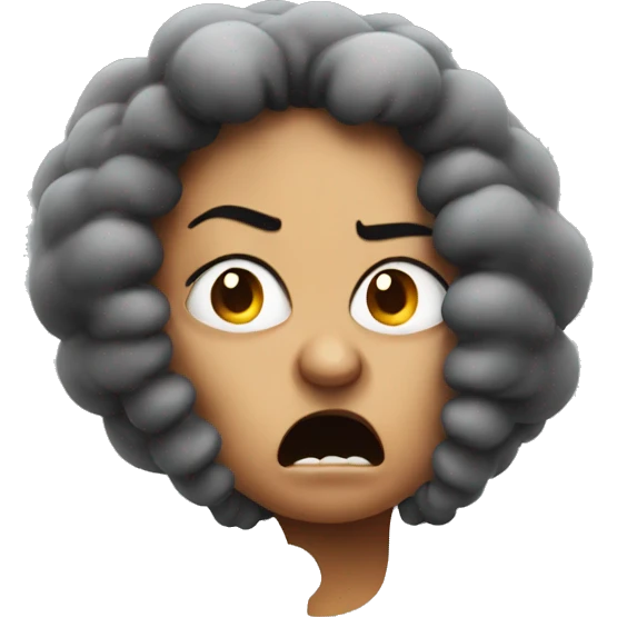 Angry woman with smoke coming out of ears emoji