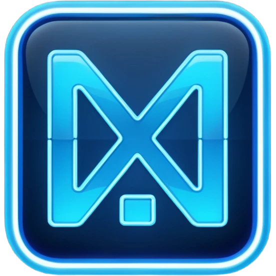 A neon, cyberfunk app logo, square, with the text "yyy". No borders, very subtle grid in the back emoji