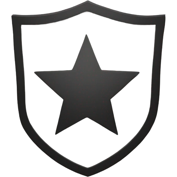A black outline of a shield with a star in the middle emoji