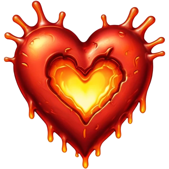 hot melting metal heart shape emoji