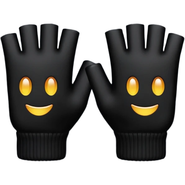 A pair of Black fingerless cotton gloves emoji