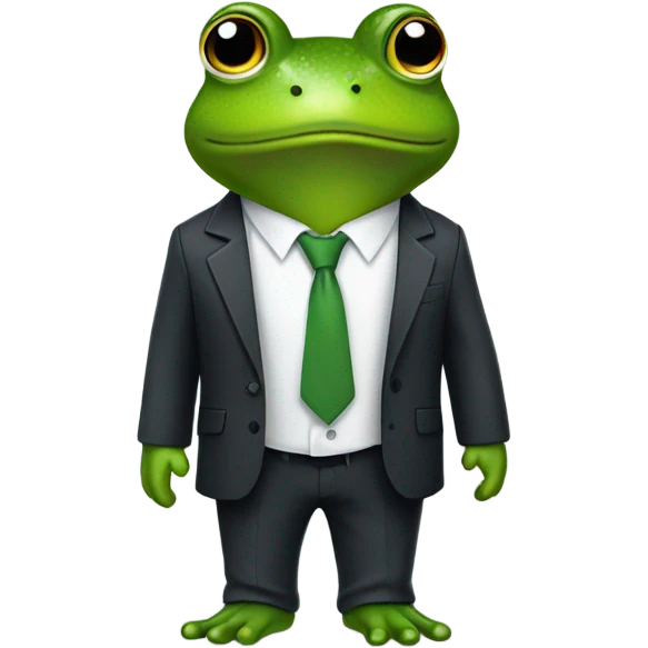 Frog in a suit emoji