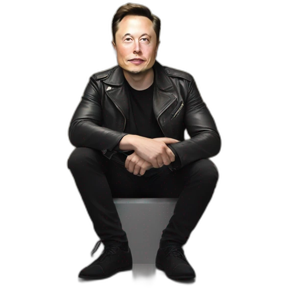 Elon musk sitting on gold bricks emoji