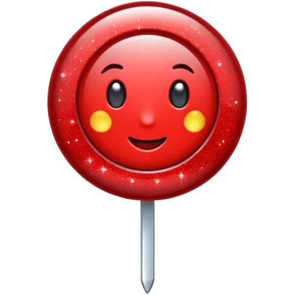 glitter red pin emoji