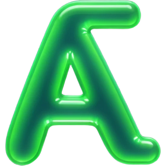 neon green bubble letter A emoji