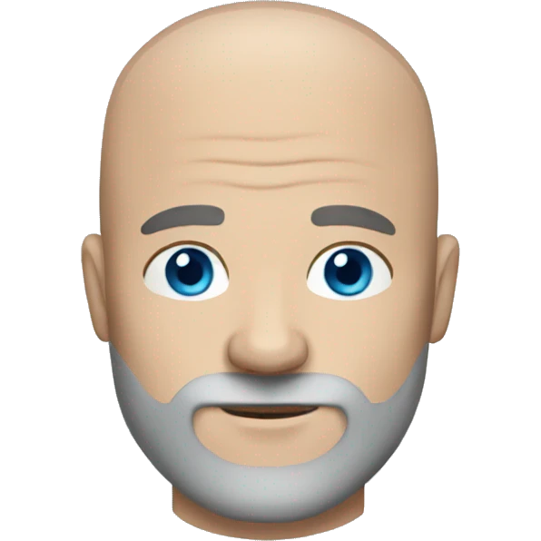 a bald man with grey beard blue eyes emoji