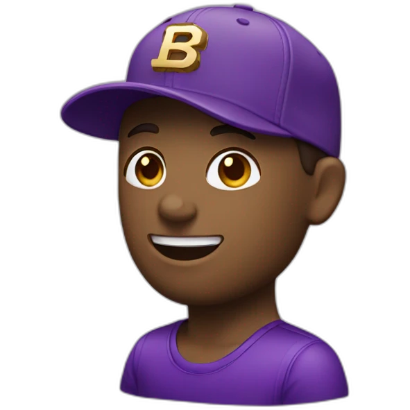 Bronze man with a purple new era cap emoji