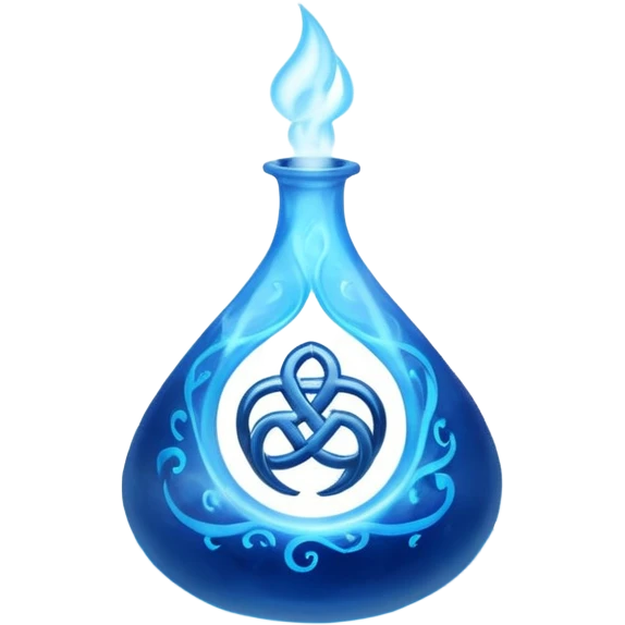 magical object blue magic mist swirl around with ancient symbol emoji