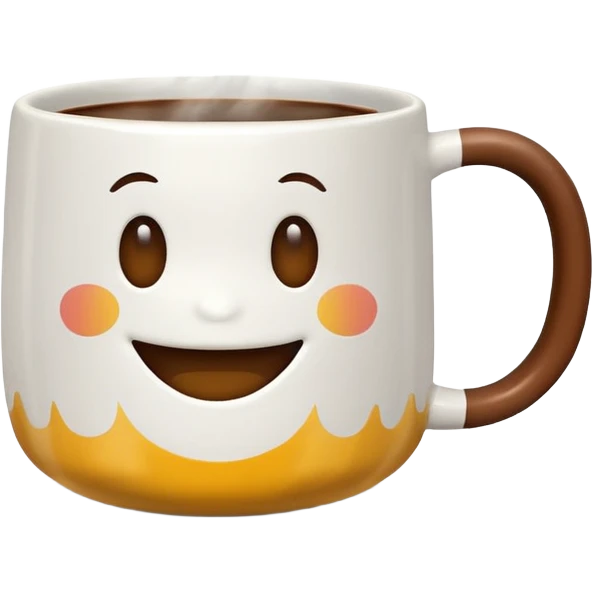 Coffee mug with small smile emoji