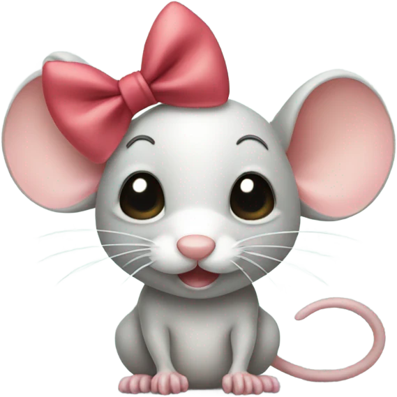 Mouse with bow emoji