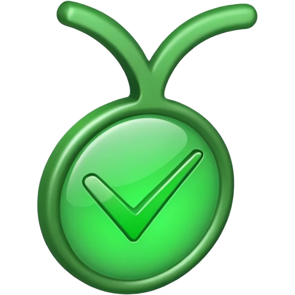 A tick sign with the background as blue emoji