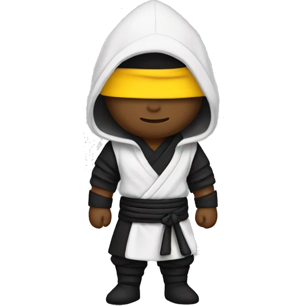 Ninja blanco con ropa negra emoji