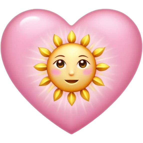 sakura heart with a golden sun emoji