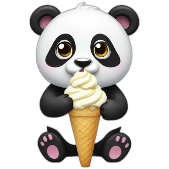 Panda eating ice cream emoji