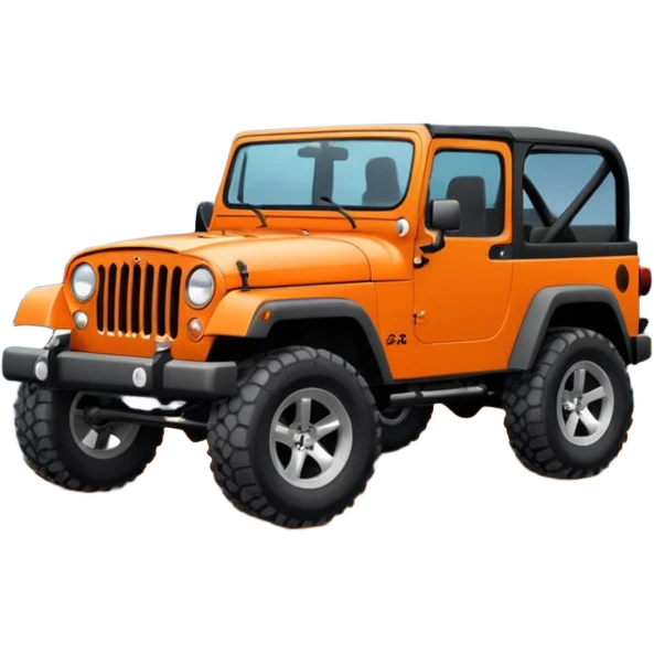 Mountains with a orange Jeep emoji